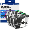 LC401XL 401XL LC401 Black Ink Cartridges Compatible for MFC-J1010DW MFC-J1012DW MFC-J1170DW MFC-J1800DW Printer High Yield (3-Pack, BK*3)