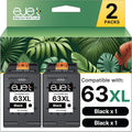 ejet Remanufactured 63XL Black Ink Replacement for HP 63XL Black Ink Cartridge, High Yield Work with OfficeJet 3830 4650 5255 Envy 4520 4512 4516 Deskjet 1112 3630 3634 3639 3632 2132 Printer(2 Black)