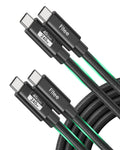 Fitee USB4 Cable for Thunderbolt 4 Cable [2 Pack 3FT], 40Gbps USB C Data Transfer Cable [8K/6K/5K@60Hz 4K@144Hz], PD3.1 240W Charging for iPhone 17, MacBook Pro, PSSD, Display, Docking, Monitor