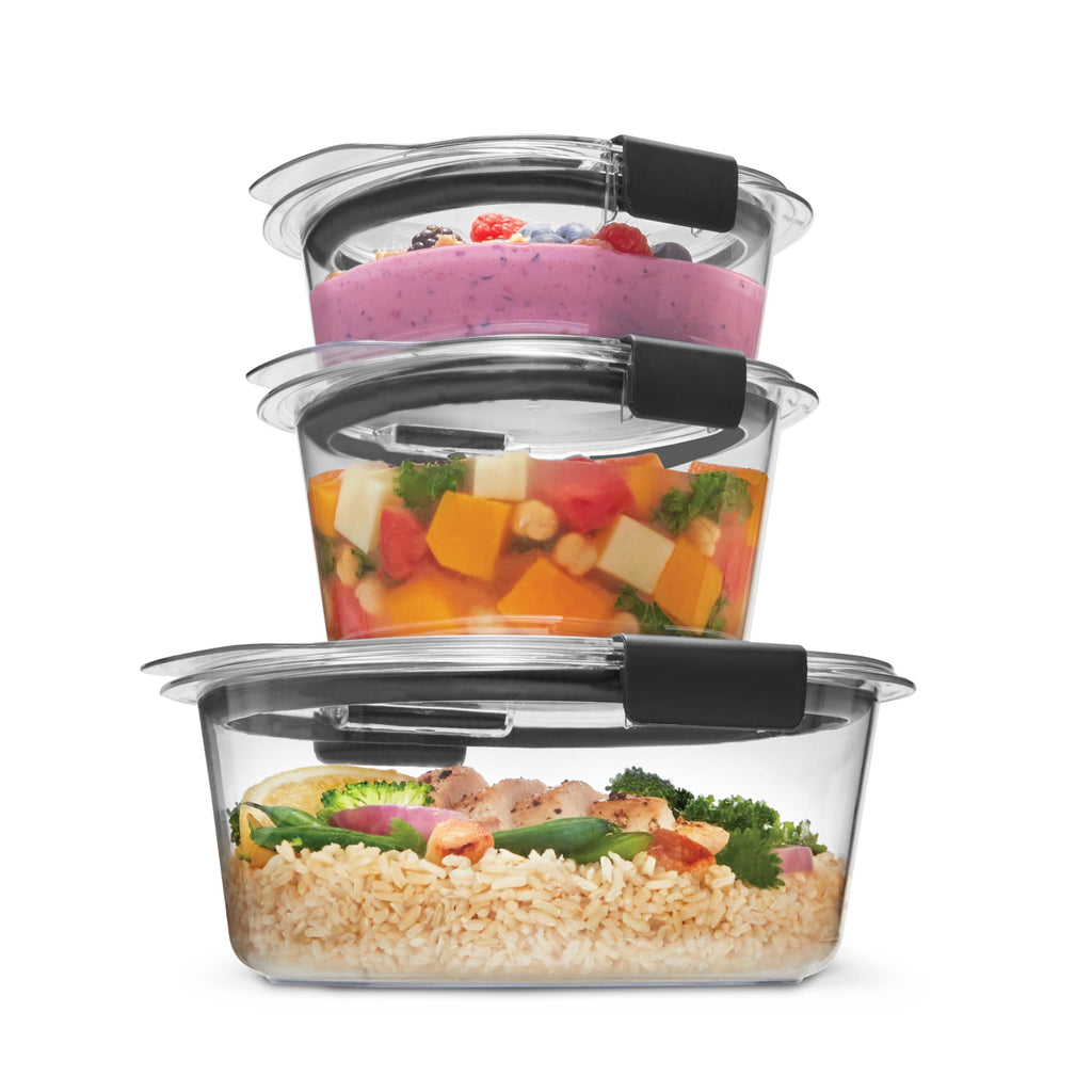 Rubbermaid Brilliance Round Leak Proof Food Storage Containers, 6 Piece Set