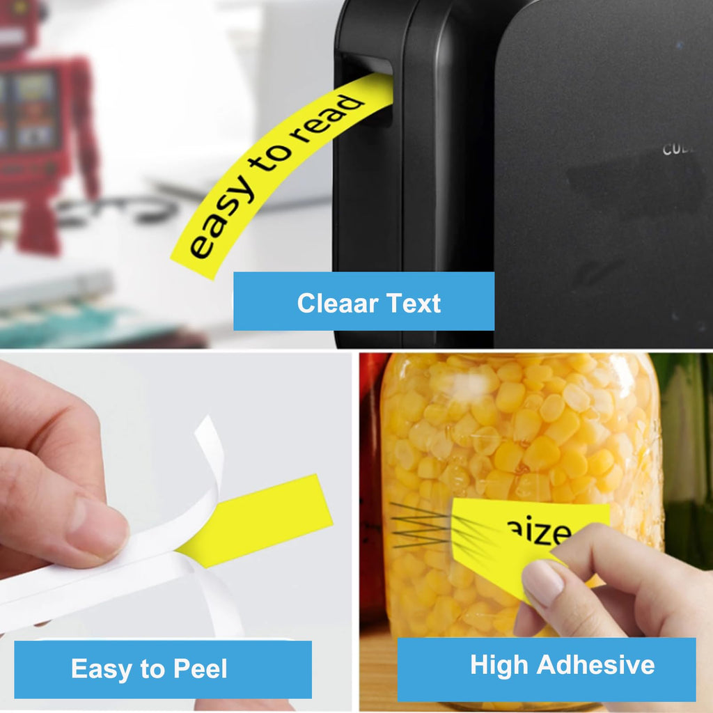 12mm Yellow Label Tape TZe-631 Replace for Brother TZe TZ Tape 12mm 0.47 Laminated Yellow TZe631 TZ-631 P Touch Label Maker Tape for Brother Ptouch PT-D210 PT-D220 PT-H110 D600 D400, 5-Pack