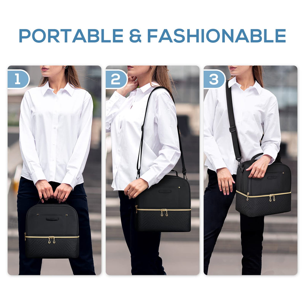 TOURIT Lunch Bag Women Double Deck Lunch Box Insulated Lunch Cooler for Women Men Work, School