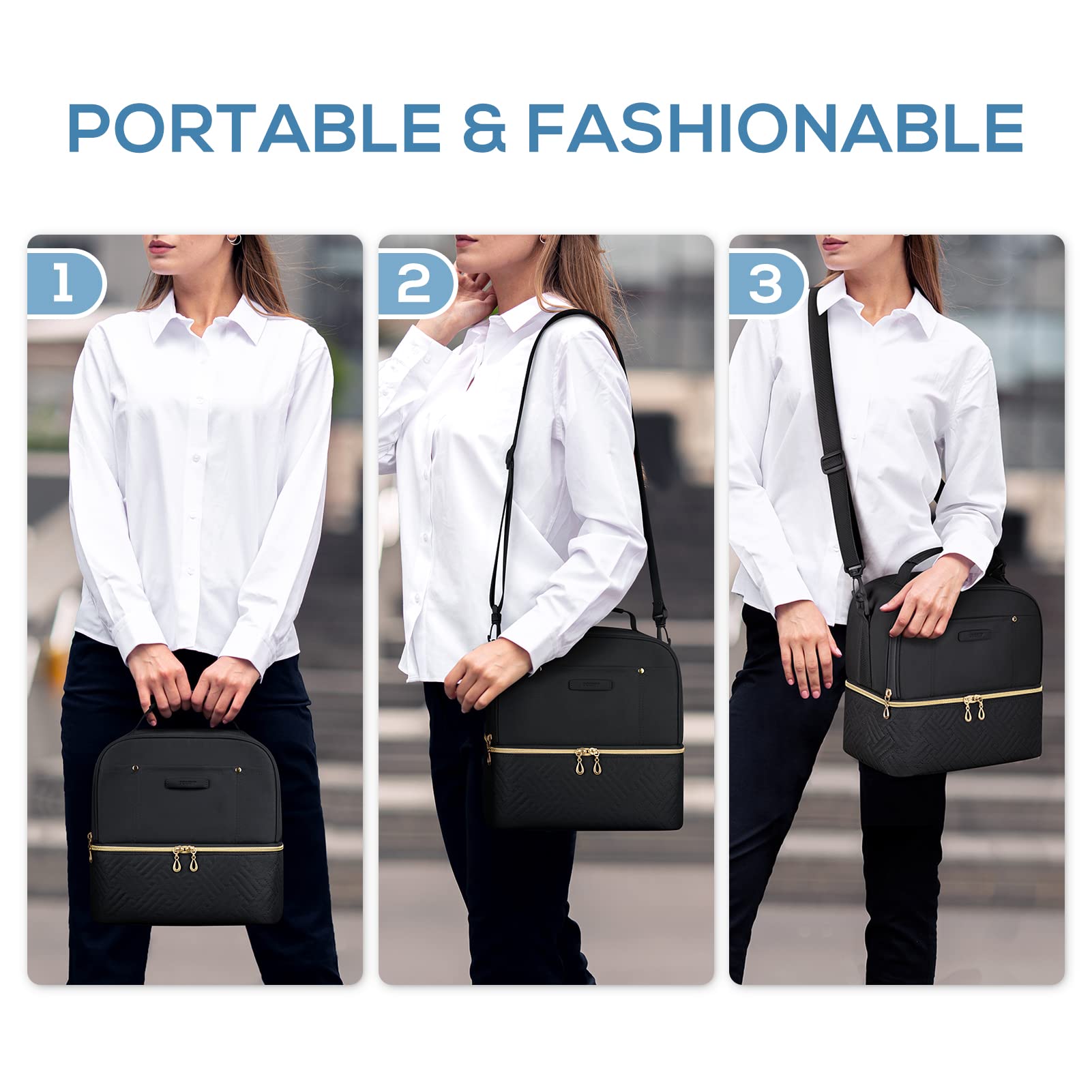 TOURIT Lunch Bag Women Double Deck Lunch Box Insulated Lunch Cooler for Women Men Work, School