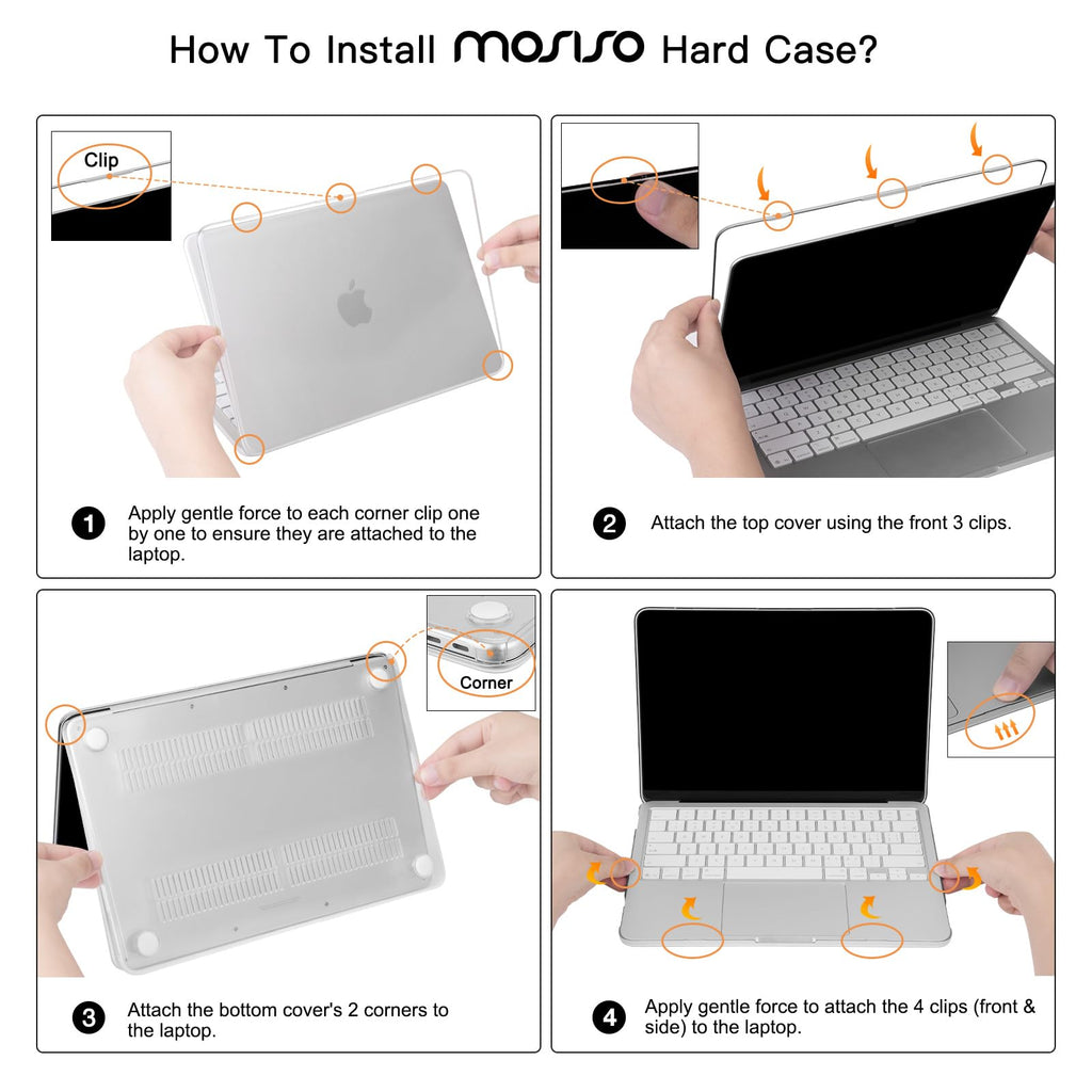 MOSISO Crack-Resistant Cover Compatible with MacBook Neo Case 13 inch 2026 Release Model A3404 with A18 Pro Chip, Protective Hard Shell&Keyboard Cover&Screen Film&Type C, Crystal Clear