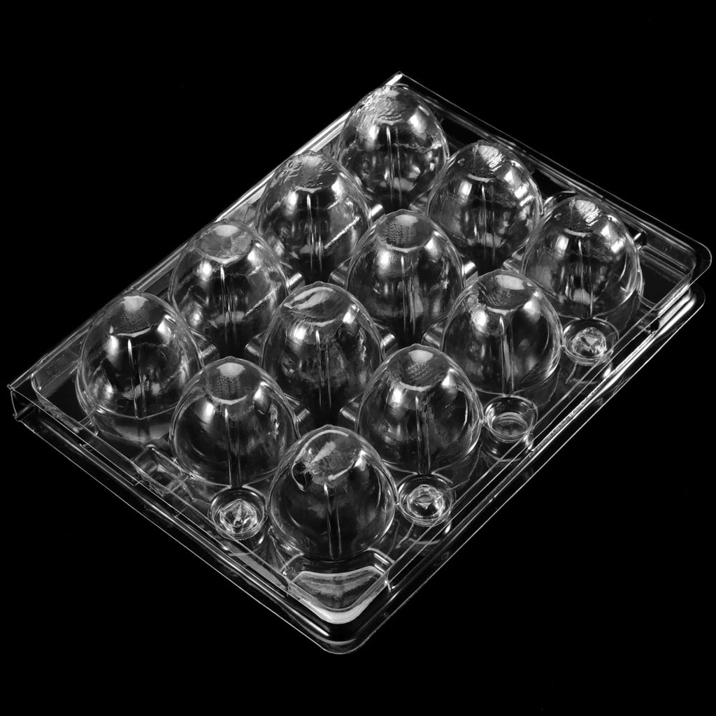 MANCHAP 150-Pack Clear Plastic Quail Egg Cartons, 12-Grid Storage Container with Lid，Clear Quail Eggs Carton Holders