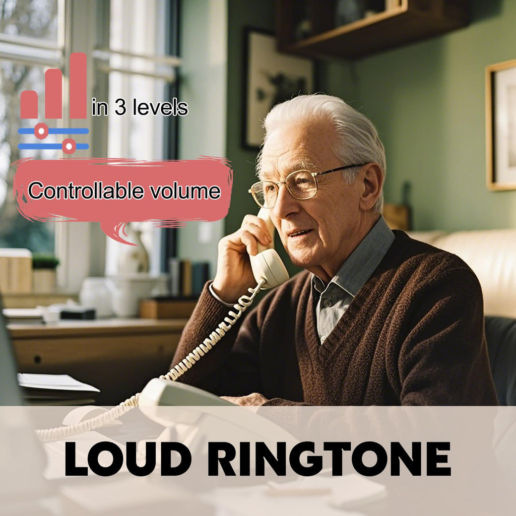 Corded Phone, Big Button Senior Landline Phones for Impaired Hearing and Vision, Ringer, Desktop Fixed Telephone for Home, Office