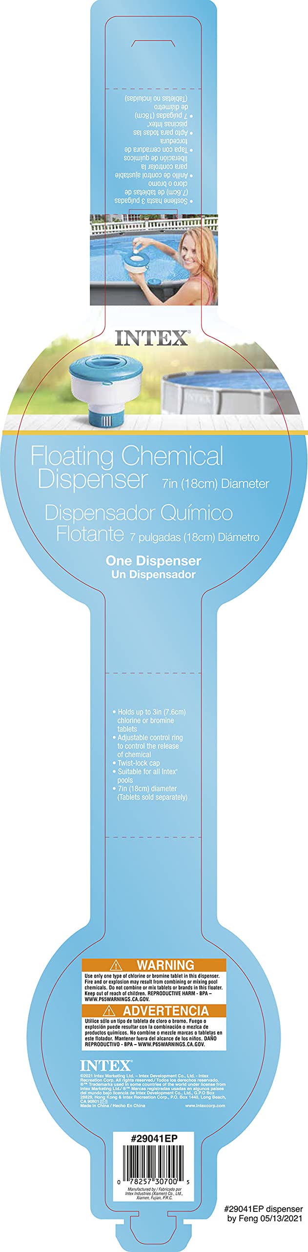 Intex Floating Chemical Dispenser for Pools, 7-Inch