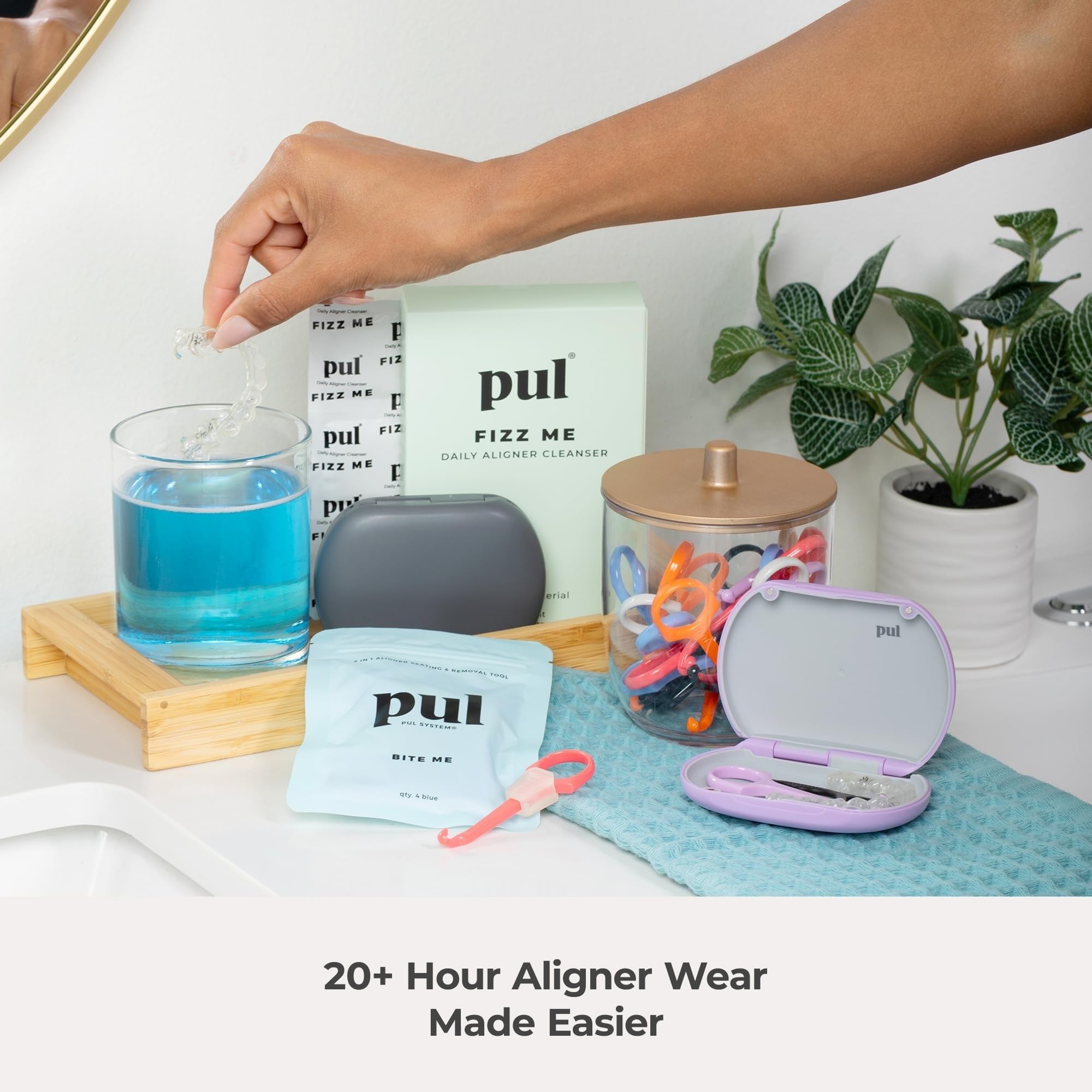 Clear Case for PUL Aligners and Retention Devices - Purple | Vented Compact Dental Storage Box for Invisalign and Retainers | BPA Free and Travel Friendly Design