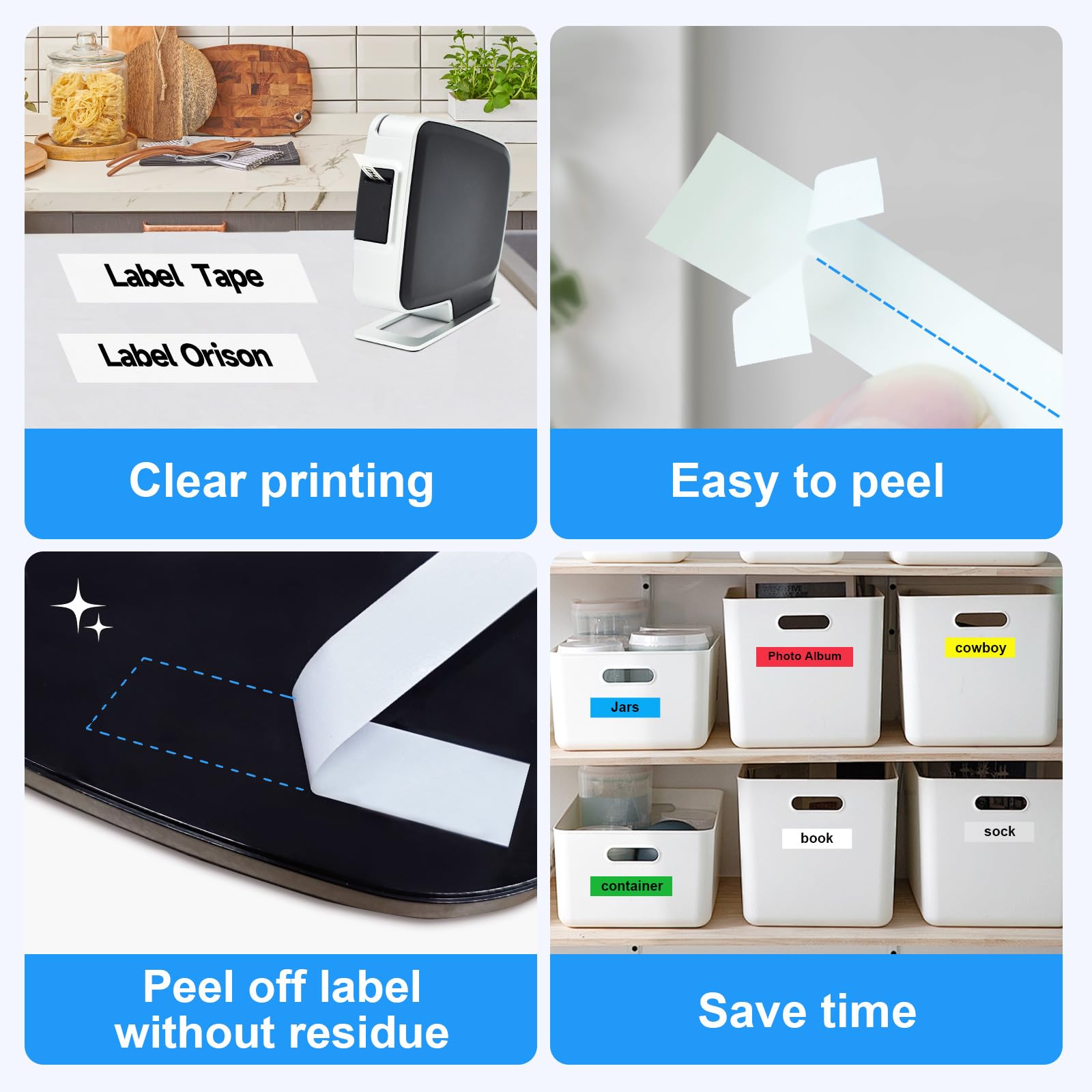 Label Orison-Compatible with Dymo D1 Label Tape 45013 45010 45018 45016 45017 45019 12mm 1/2 inch x23 Feet Cassette for LabelManager 160 280 210D 420P PnP,-6 Color Combo Set