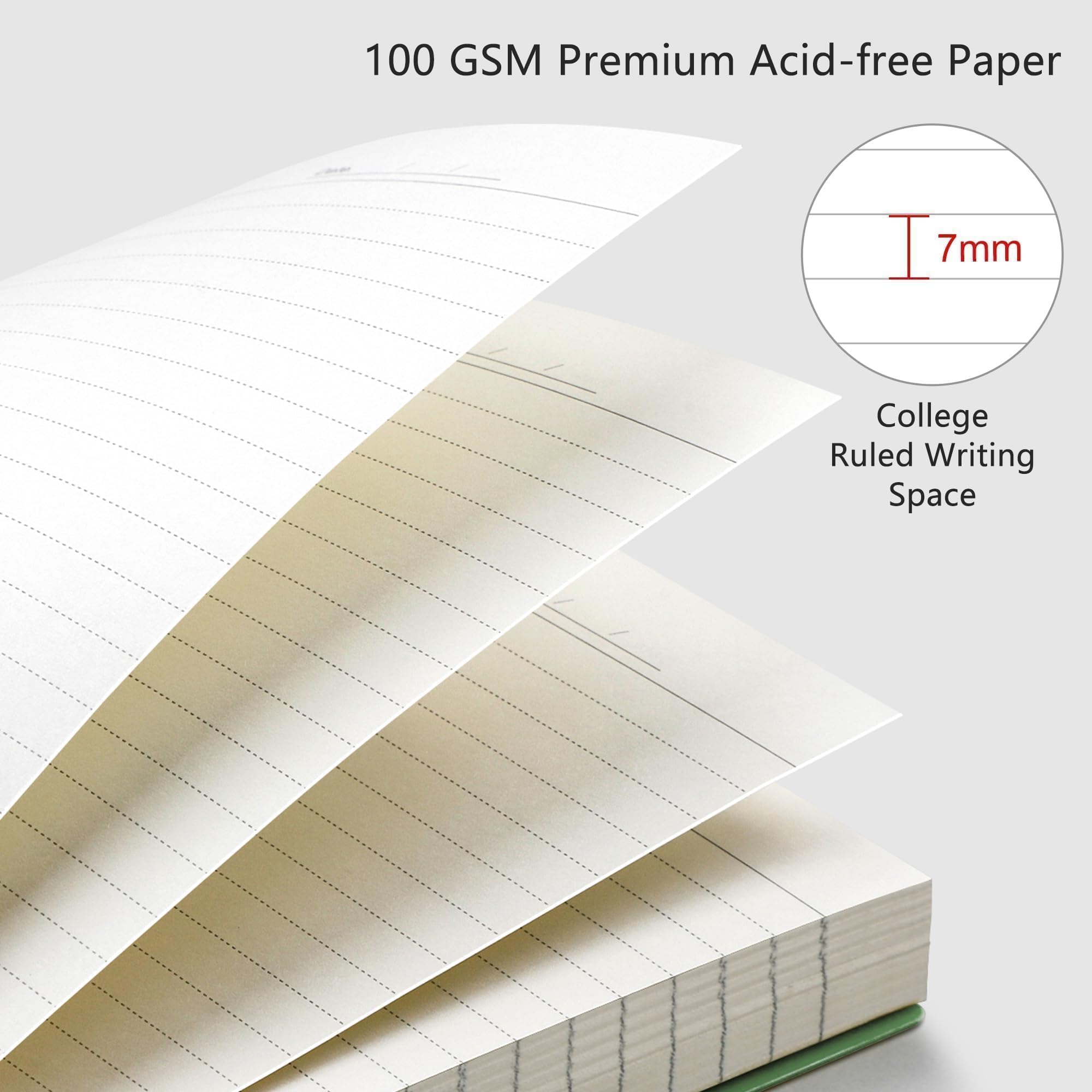 RETTACY Spiral Notebook College Ruled, 300 Pages, A5 Medium Size (14.5 x 21 cm), for School, Work, Journaling, 100 GSM Thick Paper, Flexible Plastic Cover (Black)