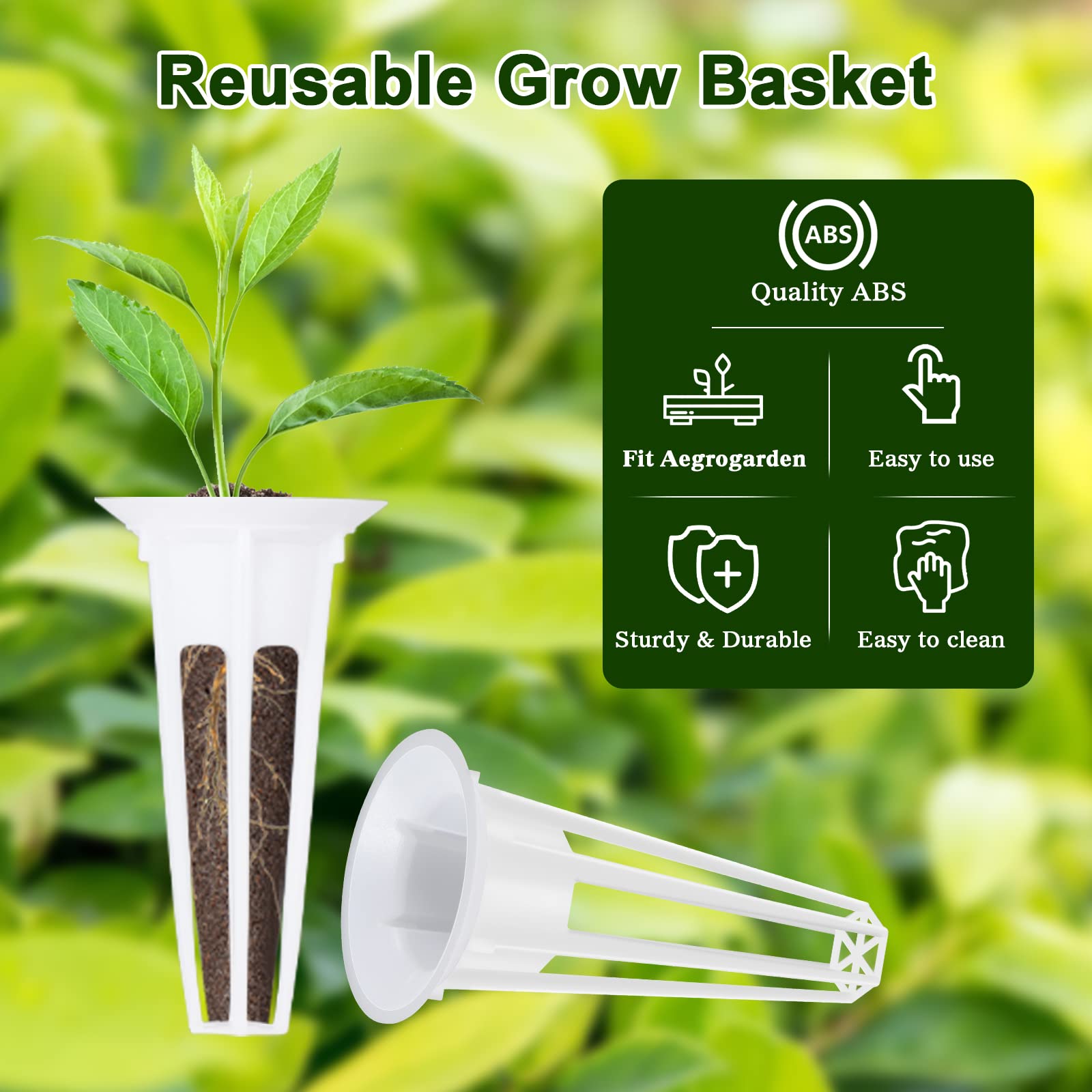 Yoocaa 136pcs Seed Pod Kit for Aerogarden, Hydroponic Grow Anything Kit with 50 Sponges, 12 Baskets, 50 Labels, 24 Domes, Seed Starter Pod Replacement Root Growth Sponges for Idoo, LYKO