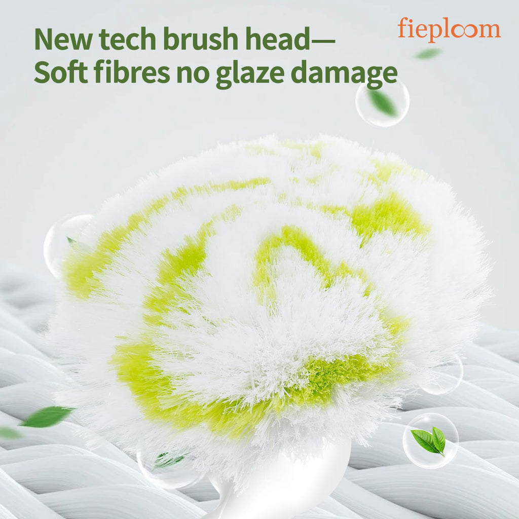 Fieploom Tub Tile Scrubber Brush with 28" Extendable Pole, 1 Pc Non-Scratch Soft Tub Brush Mop, Bathroom Brush with Long Handle for Bathtub Shower Sink Basin Tile Wall