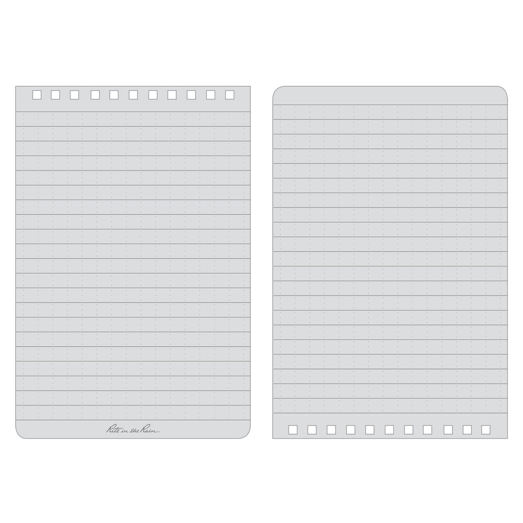 Rite in the Rain Weatherproof Top Spiral Notebook, 4" x 6", Orange Cover, Universal Pattern, 3 Pack (No.OR46-3)