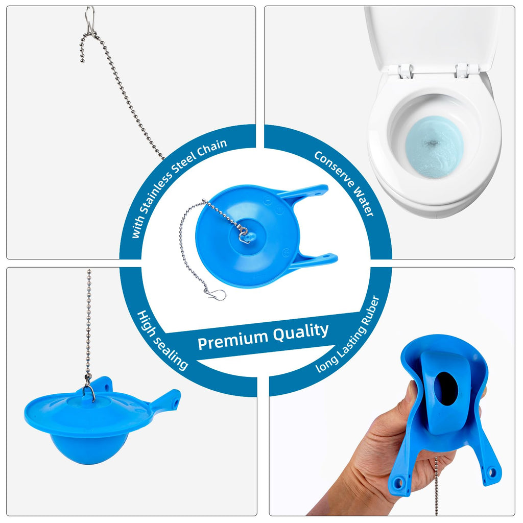 Toilet Flapper Replacement, Compatible with Gerber 99-788, 3 Inch Flapper Replacement Water Saving, High Performance, Easy to Install by Hibbent- Blue Color