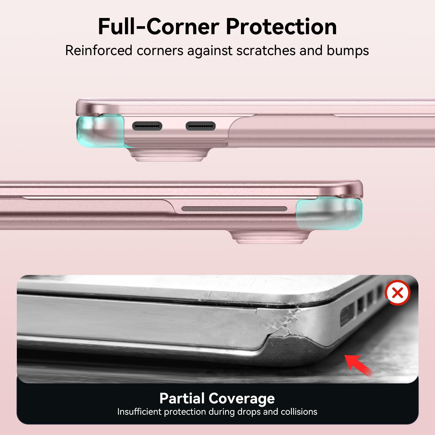 EooCoo for MacBook Neo Case 13 inch 2026 A3404, 100% Match Official Color, Anti-Fingerprint & Scratch Sturdy Protective Hard Shell with Keyboard Cover, Laptop Accessories, Matte Blush Pink