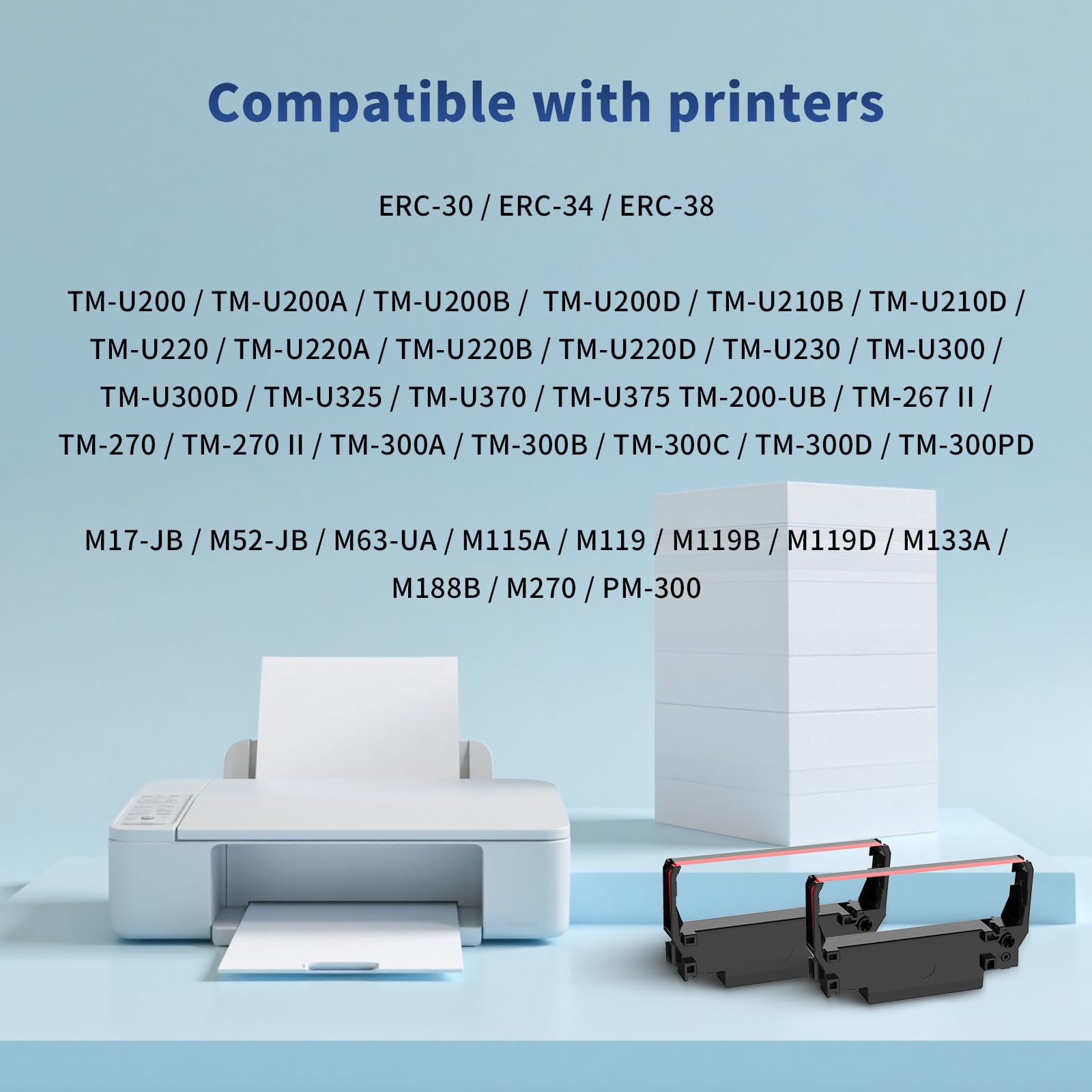 LinkDocs ERC30 Replacement for ERC-30/34/38 B/R Ribbons Compatible with Epson TM-U220 M188B ERC30 ERC34 ERC38 NK506 Printer (Black and Red, 24-Pack)