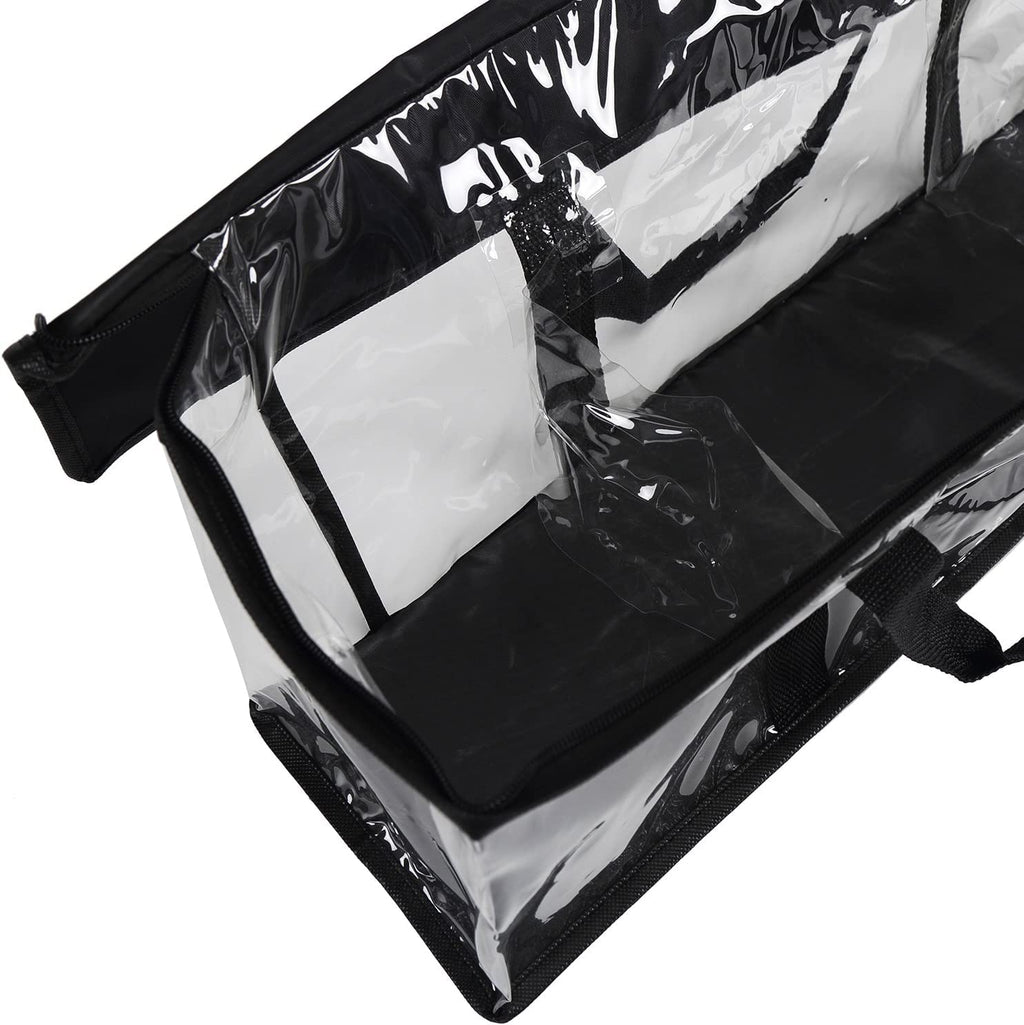 Fasmov 6 Pack DVD Storage Bags, Black, PVC & Polyester, Holds 240 DVDs (40 Each), Water Resistant, Easy Access, Reusable, 22" x 8.375" x 6.25" (L x W x H), Indoor Use, Media Storage