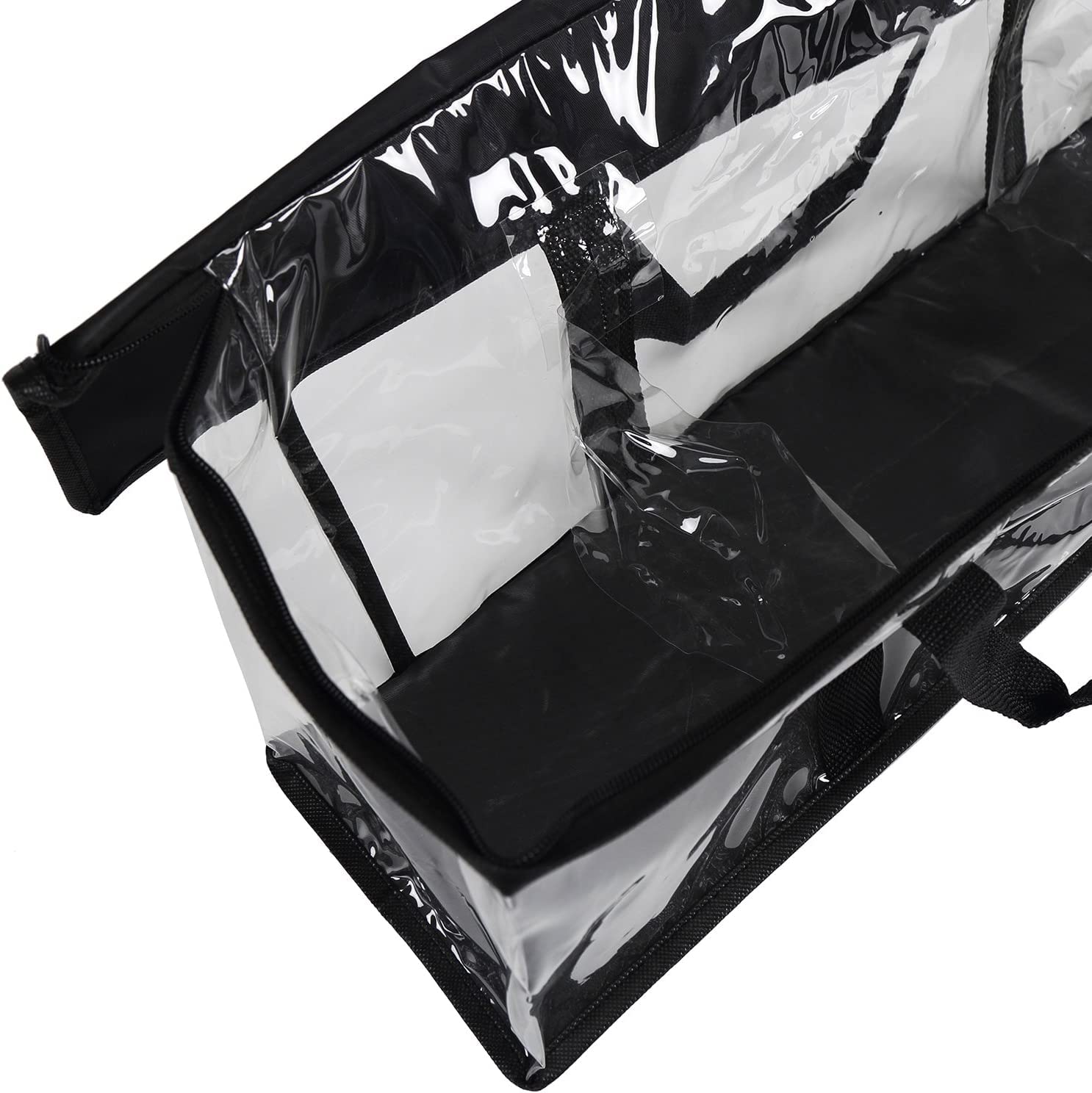 Fasmov 6 Pack DVD Storage Bags, Black, PVC & Polyester, Holds 240 DVDs (40 Each), Water Resistant, Easy Access, Reusable, 22" x 8.375" x 6.25" (L x W x H), Indoor Use, Media Storage