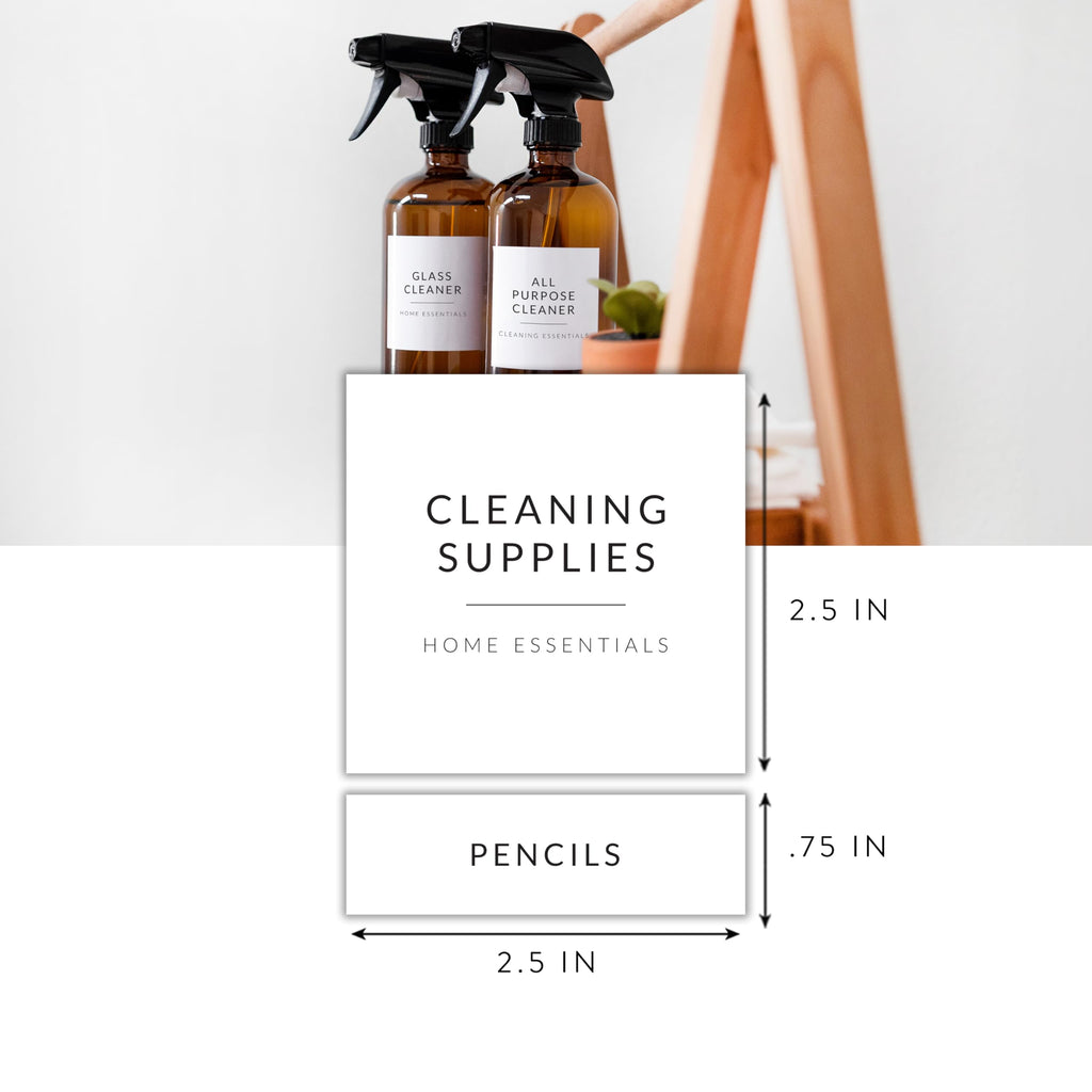 Laundry Labels for Jars, 136 Preprinted Home and Laundry Label Stickers for Storage Bins, Cleaning Jars, Spray Bottles, Linen Closet, Household Organization