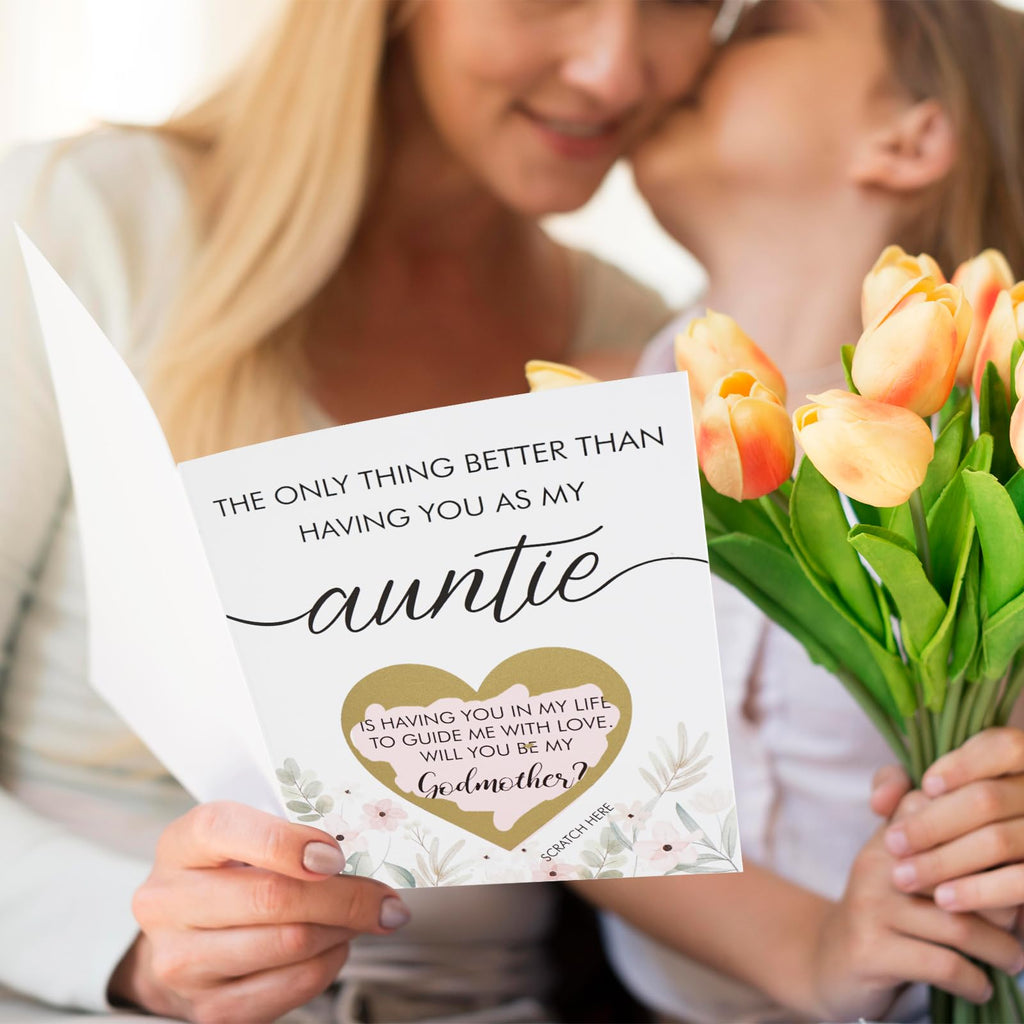 HAMUIERS Will You Be My Godparents Scratch Off Card for Auntie and Unlce, Godparents Proposal Gift from Niece Nephew, Godparents Request Asking Card, Godmother and Godfather Proposal Card