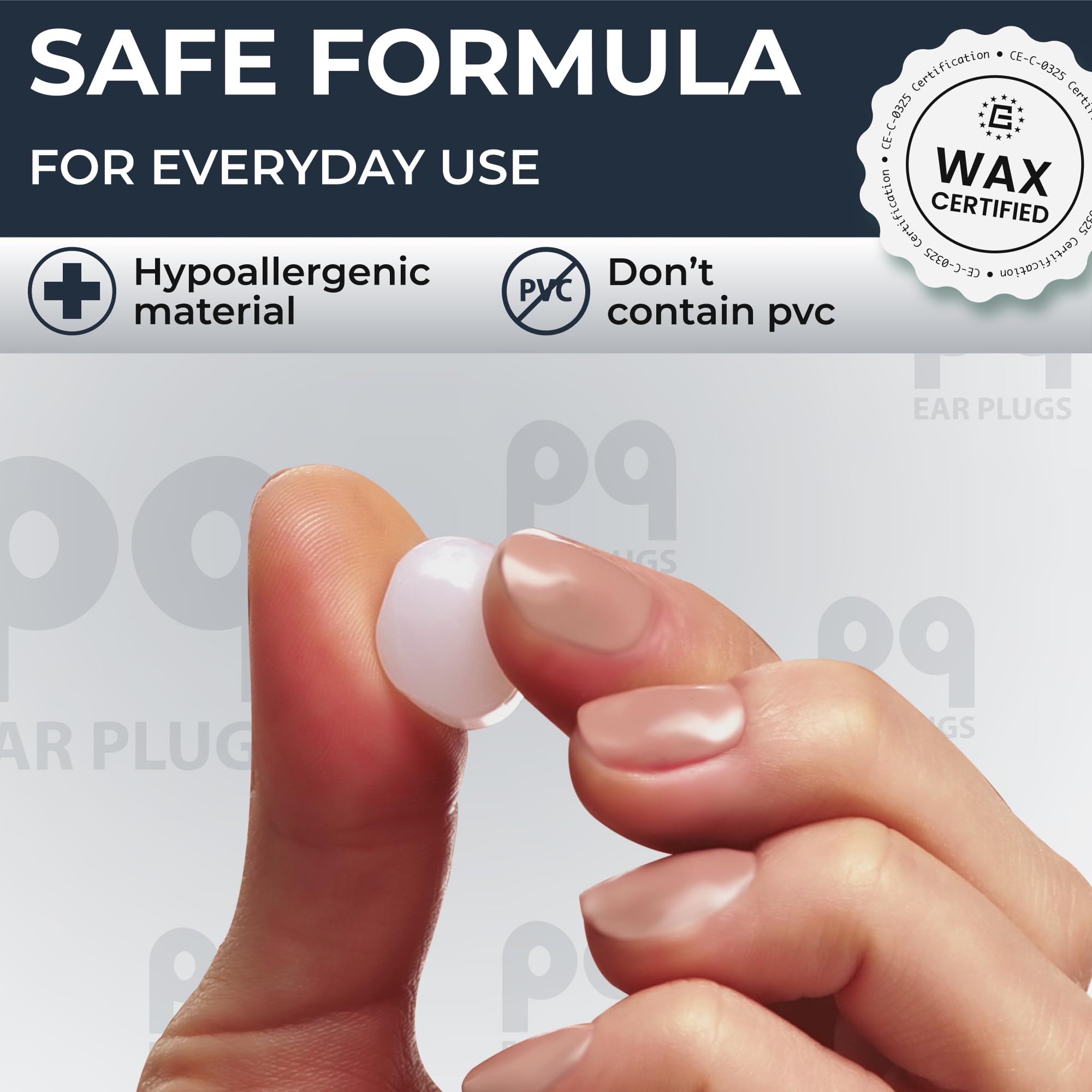 PQ Wax Ear Plugs for Sleep - 15 Silicone Wax Earplugs for Sleeping and Swimming, Gel Ear Plugs for Noise Cancelling & Ear Protection, Sleeping Earplugs with Sound Blocking Level of 32 Db (15 Pillows)
