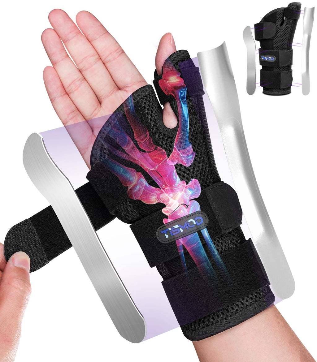 TISMOD Wrist Brace Carpal Tunnel with Thumb Support,Adjustable Night Thumb Spica Splint Right Left Hand,Wrist Guard Stabilizer Arthritis,Tendonitis,syndrome,De Quervain's Tenosynovitis Women Men