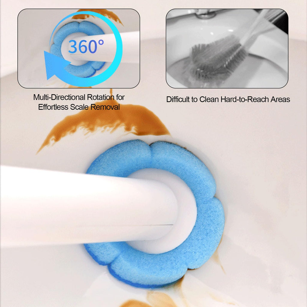 Disposable Toilet Brush & Toilet Bowl Cleaner Kit - 3-in-1 Wall Mount System with 16 Replacement Heads, Thickened Design for Hygienic Cleaning