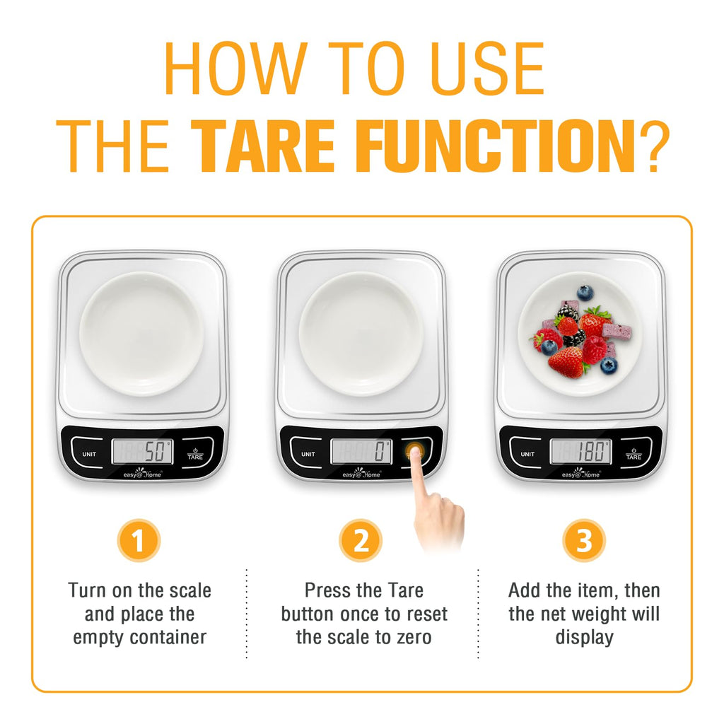Easy@Home Digital Kitchen Food Scale, Multifunction Food Scale with High Precision to 0.04oz and 11 lbs Capacity, EKS-202