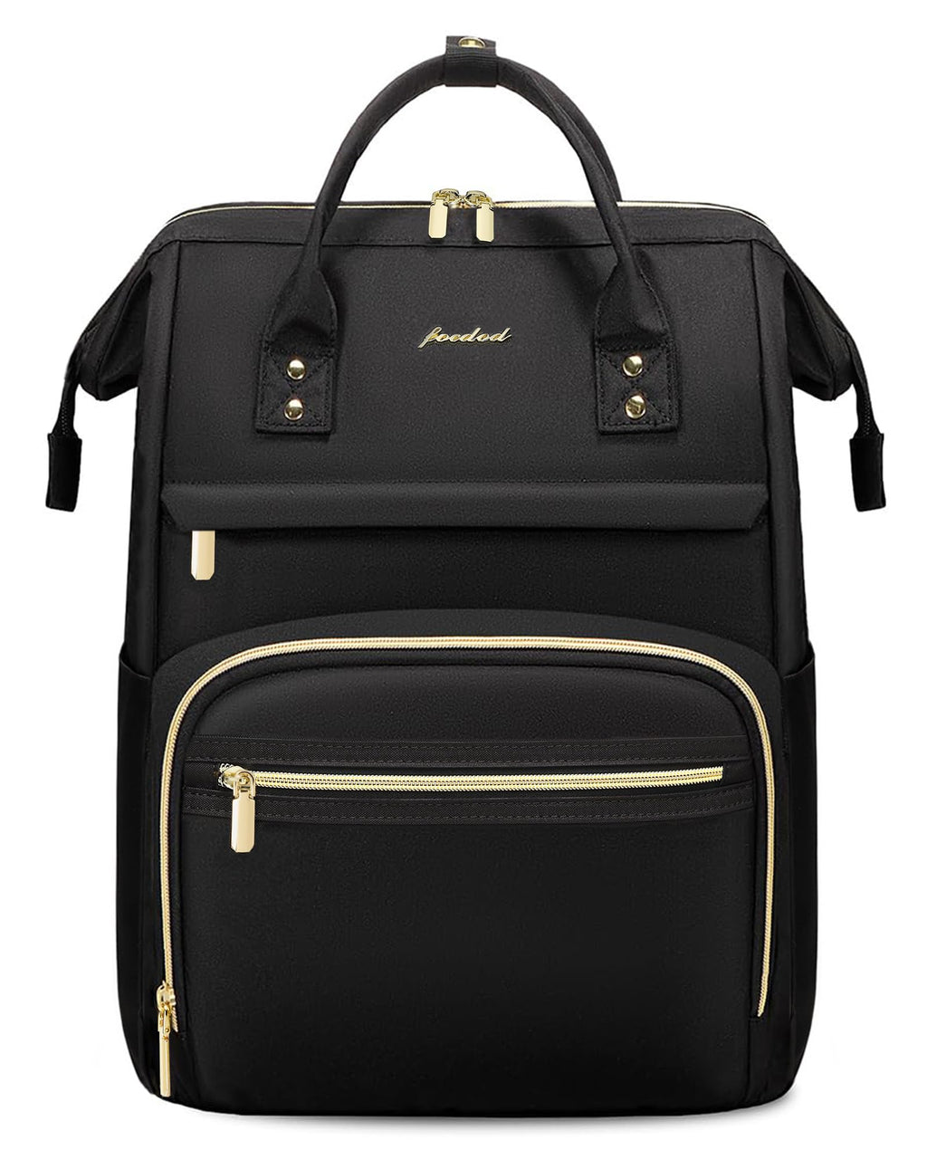 Women Laptop Backpack Work Bag - Fits 15.6 inch with Laptop Compartment Waterproof Professional Fashion Travel Purse for College Nurse Business Computer Backpack Black