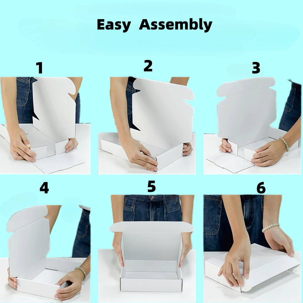 Small White Box 6 x 6 x 2 Inch Recyclable Corrugated Gift Mailers Storage Business Packaging Shipping Boxes 50 Pack