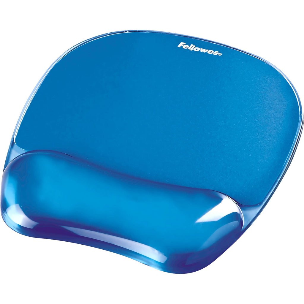 Fellowes 91141 Gel Crystal Mousepad/Wrist Rest (Blue)