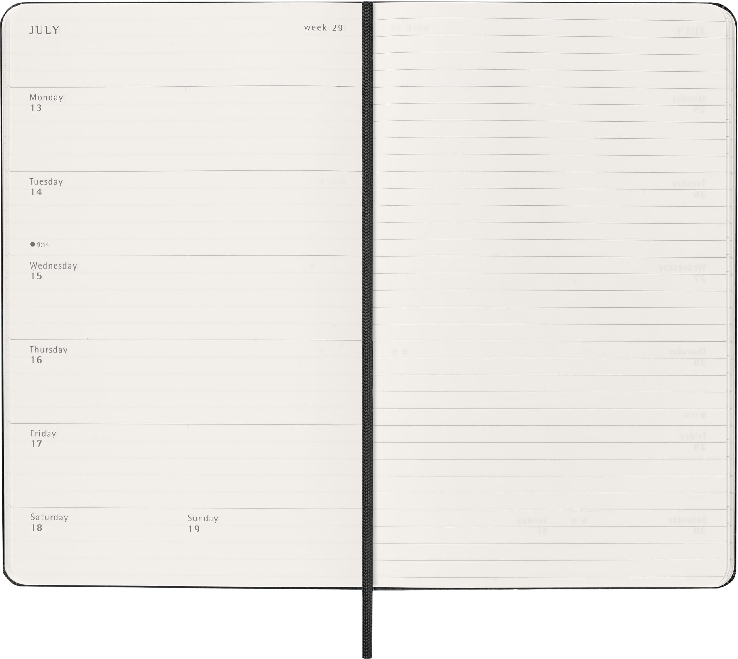 Moleskine Classic 12 Month 2026 Weekly Planner, Hard Cover, Large (5" x 8.25"), Black, 144 pages