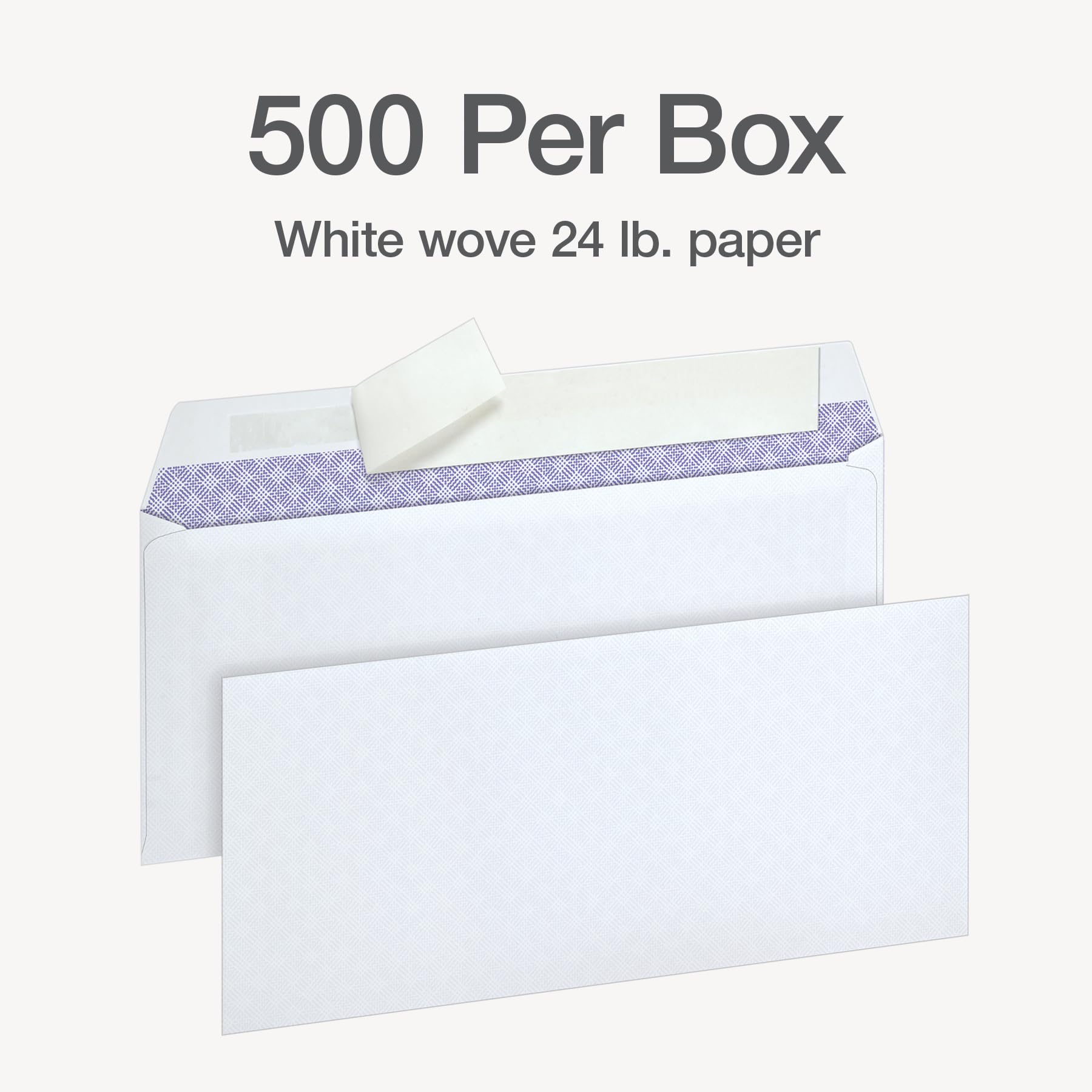 Oxford Envelopes, #10 Business Size, Security Tint, Peel & Seal Closure, 24 lb White Paper, Privacy Protection for Checks & Invoices, 500-Pack for Office or Home Mailing