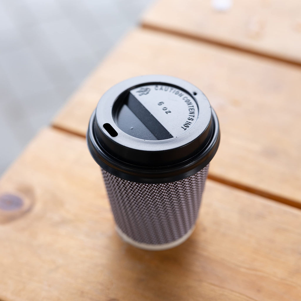 Blue Lake 8 oz Disposable Coffee Cups with lids, 100 Count, Premium Double Wall Insulated Hot Beverage Cups, No Need for Sleeves