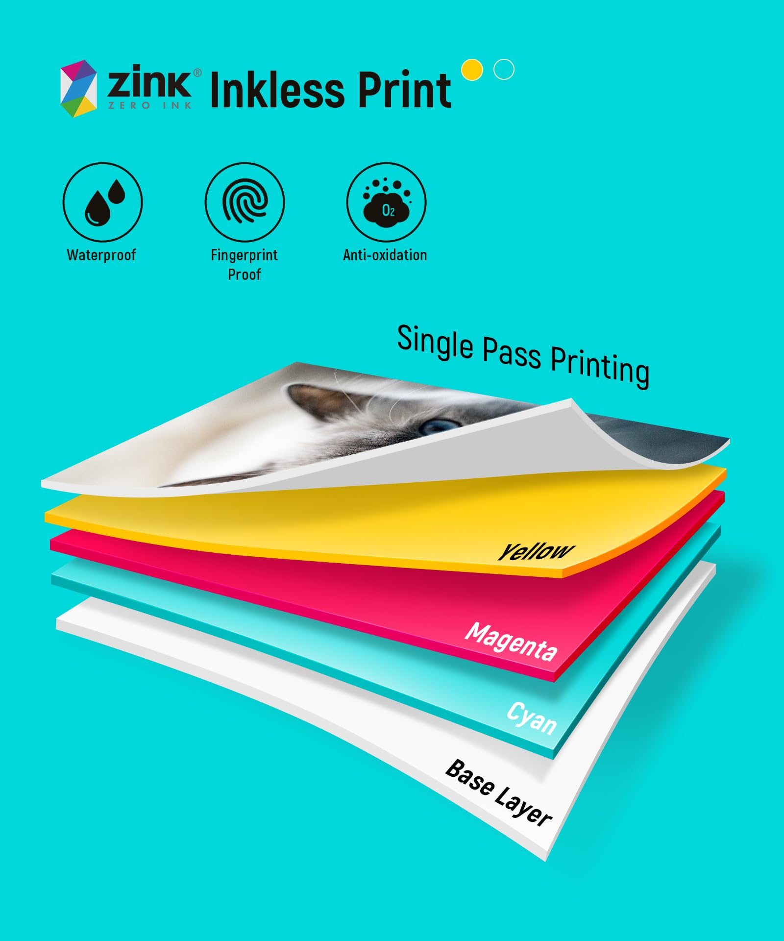 Liene Zink Photo Paper 2x3″, Liene Premium Photo Printer Paper (50 Sheets) w/Adhesive Back, Waterproof, Smudge Proof, Tear Proof, Instant Photo Paper Compatible with 2x3″ Photo Printer Scrapbook