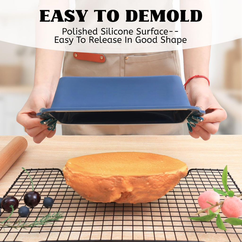 Vnray Bread Pan for Homemade Bread：9.5 x 5 Inch Silicone Loaf Pan for Baking with Metal Frame - Nonstick Banana Loaf Tin Tray for Sandwich Sourdough Pumpkin Sour Dough - for Oven Kitchen Home Bakers