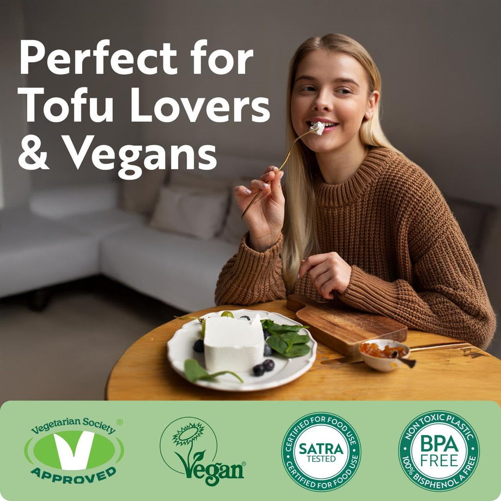 Tofuture Tofu Press - The Original and the Best Tofu Press for Transforming Your Tofu – Compact and Easy to Use it Presses the Water from Tofu Cleanly and Effectively – BPA Free and Dishwasher Safe