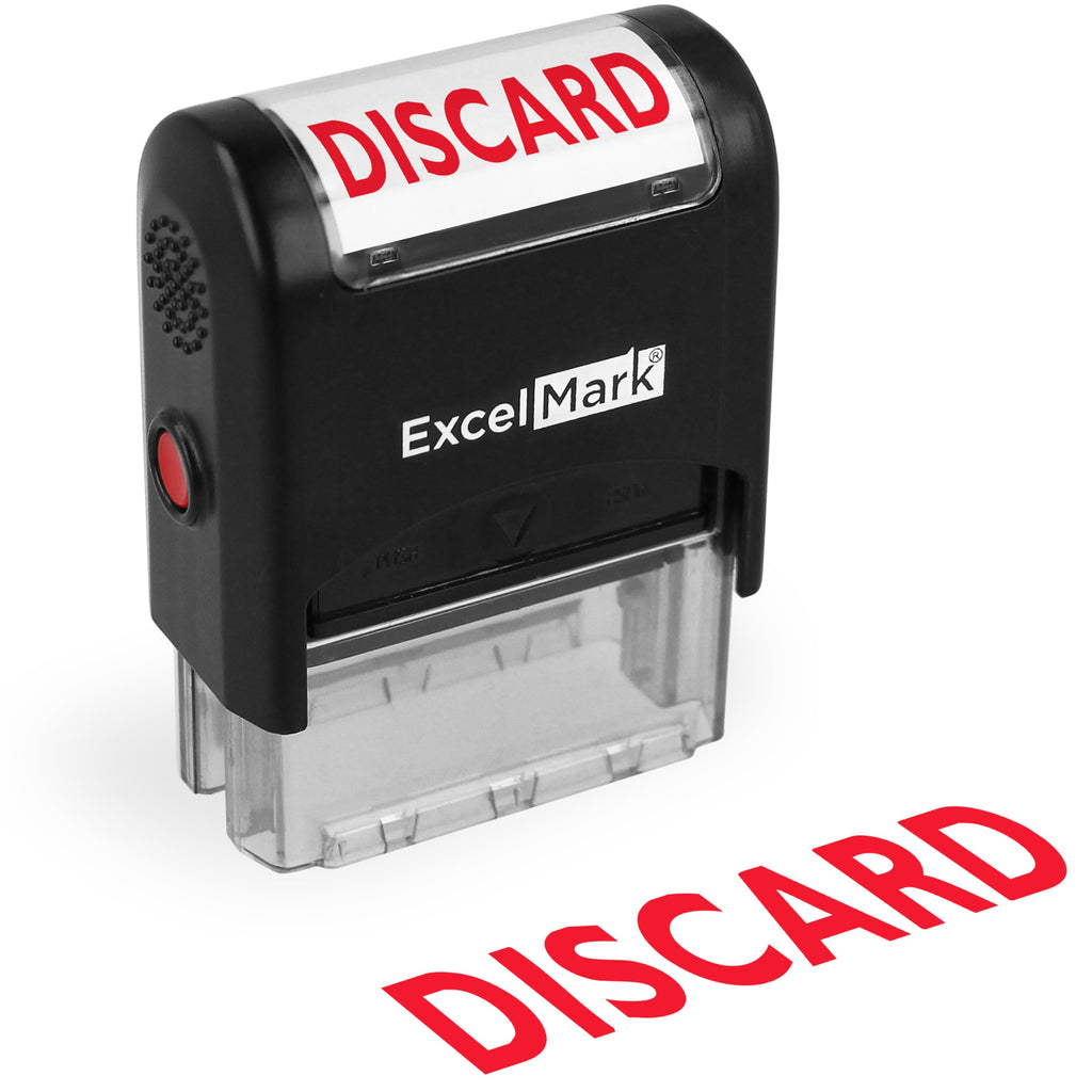 Discard Self Inking Rubber Stamp - Red Ink (ExcelMark A1539)