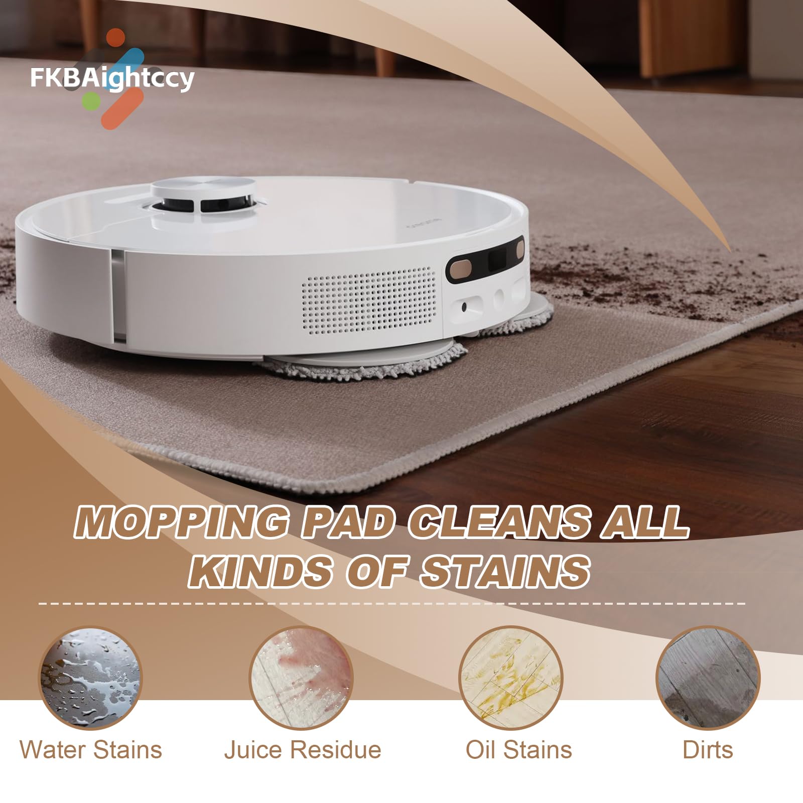 6 Pack Mop Pads Compatible with Dreame L10 Ultra/ L10S Ultra/ L10S Pro/ L10S Pro Ultra Heat/ L10 Prime/ L20 L30 L40 L50 Ultra/ X30 X40 X50 Ultra/Mova E30 Ultra/Mova P50 Pro Ultra Mop Replacement