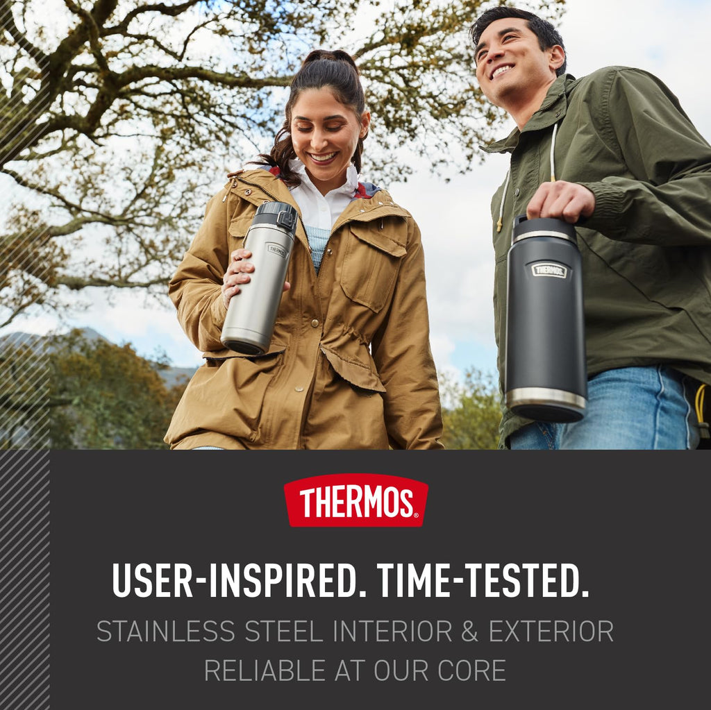 THERMOS, ICON Series, Stainless Steel Water Bottle w/Spout, Granite, 710mL