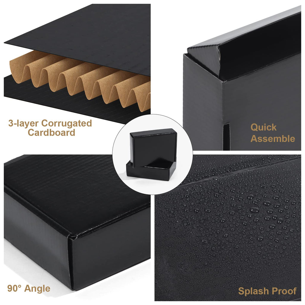 ZBEIVAN 7x5x2 Black Small Shipping Boxes, 20 Packs Corrugated Cardboard Mailer Boxes for Packaging Small Business Mailing Gifts Wrap Boxes with Lids