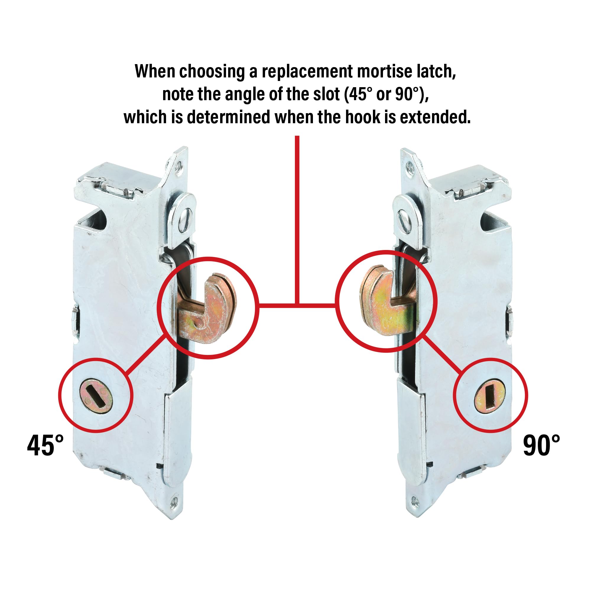 Prime-Line Products E 2199 Round Face Stainless Steel Sliding Door Mortise Latch, 45-Degree
