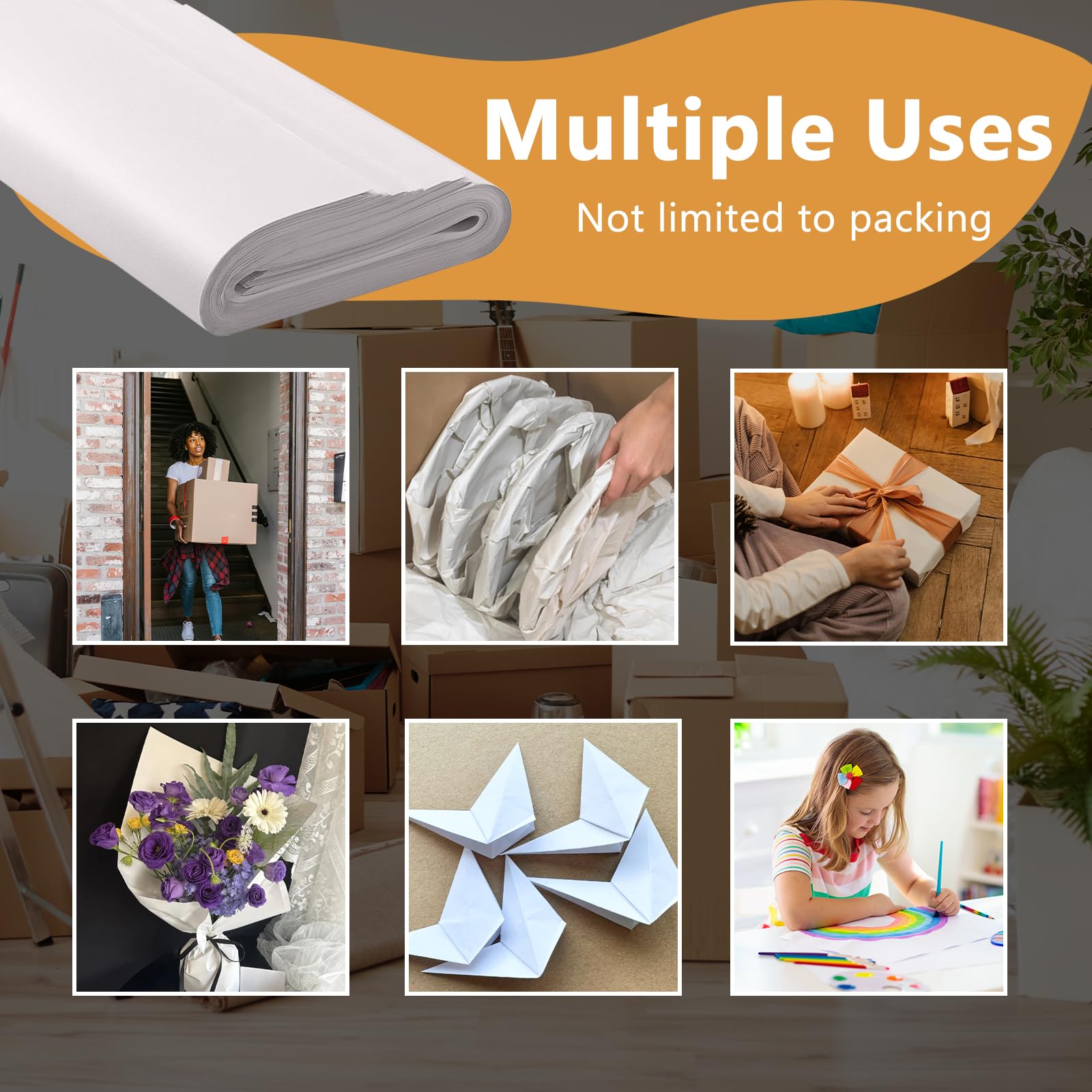 Noafocks Packing Paper for Moving, Newsprint Paper for Shipping Transportation,Packing Paper for Fragile Items(50sheets-27.5”x16.5”)