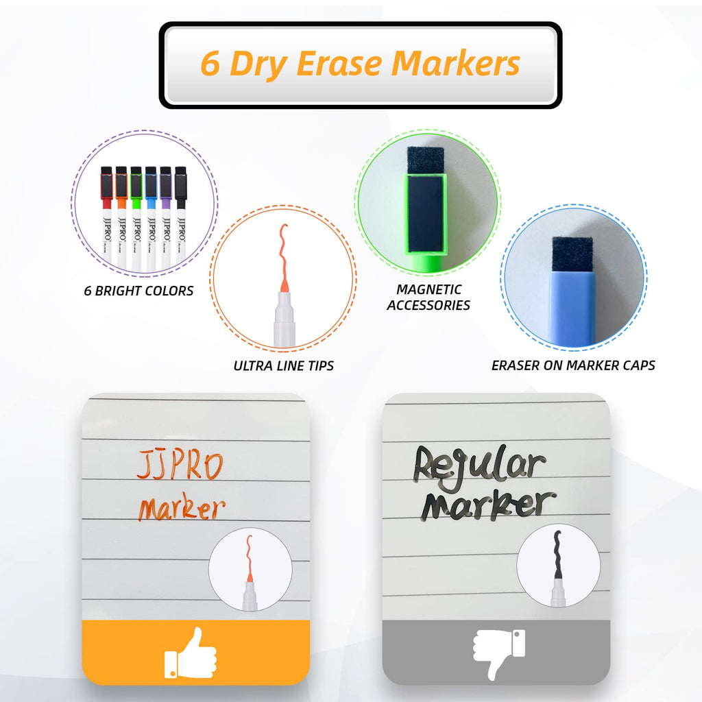 Magnetic Dry Erase Chore Chart Set for Fridge - Used for Multiple Kids - One Chore Chart and Two Bonus Dry Erase Pad/Grocery Boards - 6 Dry Erase Extra Fine Tips Markers Included!