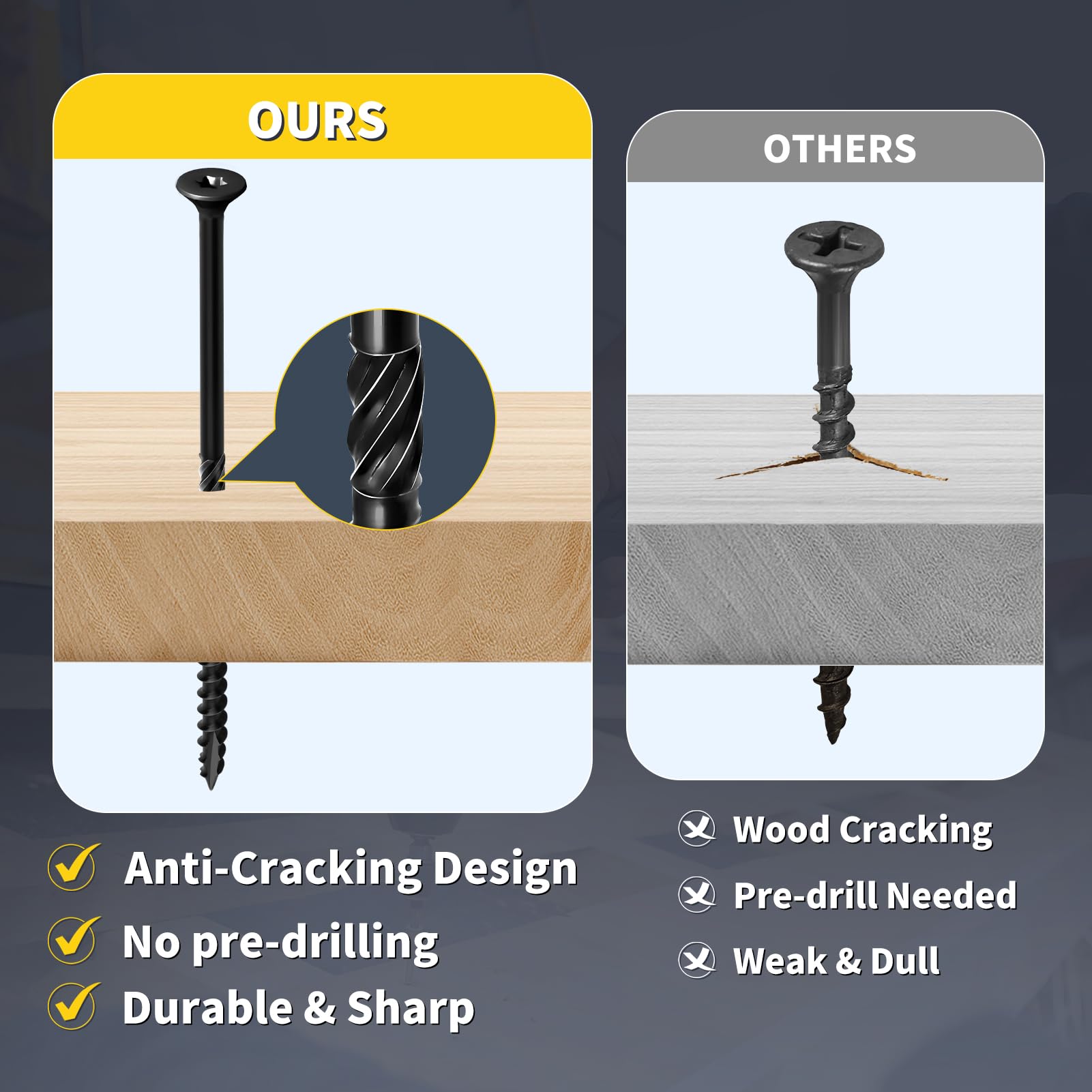 Deck Screws, 50pcs FIXLINK 6 inch Wood Screws #14 x 6, 2lb, Epoxy Coated, T30 Star Bit Above 1500 Hour Salt Spray Coating Outdoor Decking Screws Excellent Rust Resistant for Outdoor Wood Fence