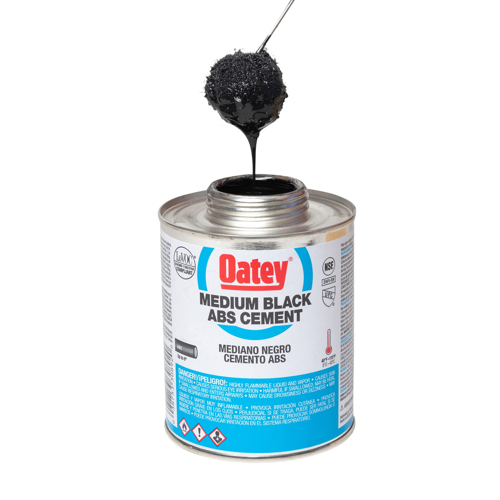 Oatey 30889 ABS Medium Cement, Black, 8-Ounce
