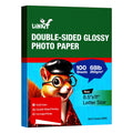 Uinkit Thick Photo Paper Glossy Double Sided 100 Sheets 8.5x11 Heavyweight 68lb 260gsm Inkjet Both Sides Printable 11.8mil A4 Letter size Flyer Bulk Pack 8.5 x 11 Card paper postcard postal A189
