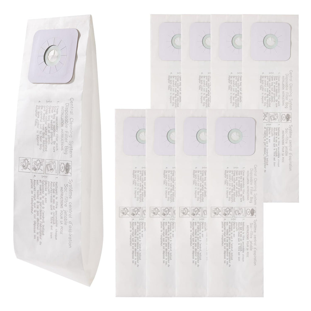 CF Clean Fairy 9pack 391 Central Vacuum Bags Compatible with Nutone 391 CV353, CV450, CV391, CV400, CV350,CV351 VX475 44186, CV352,CV653 CV750, CF3918 Models