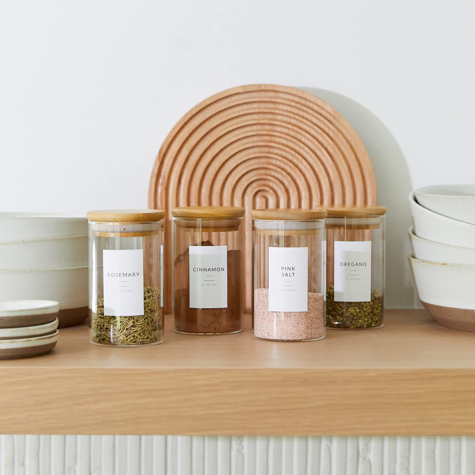 Minimalist Spice Jar Labels – 146 Preprinted Stickers for Spice, Herb & Seasoning Containers – Kitchen Pantry Organization