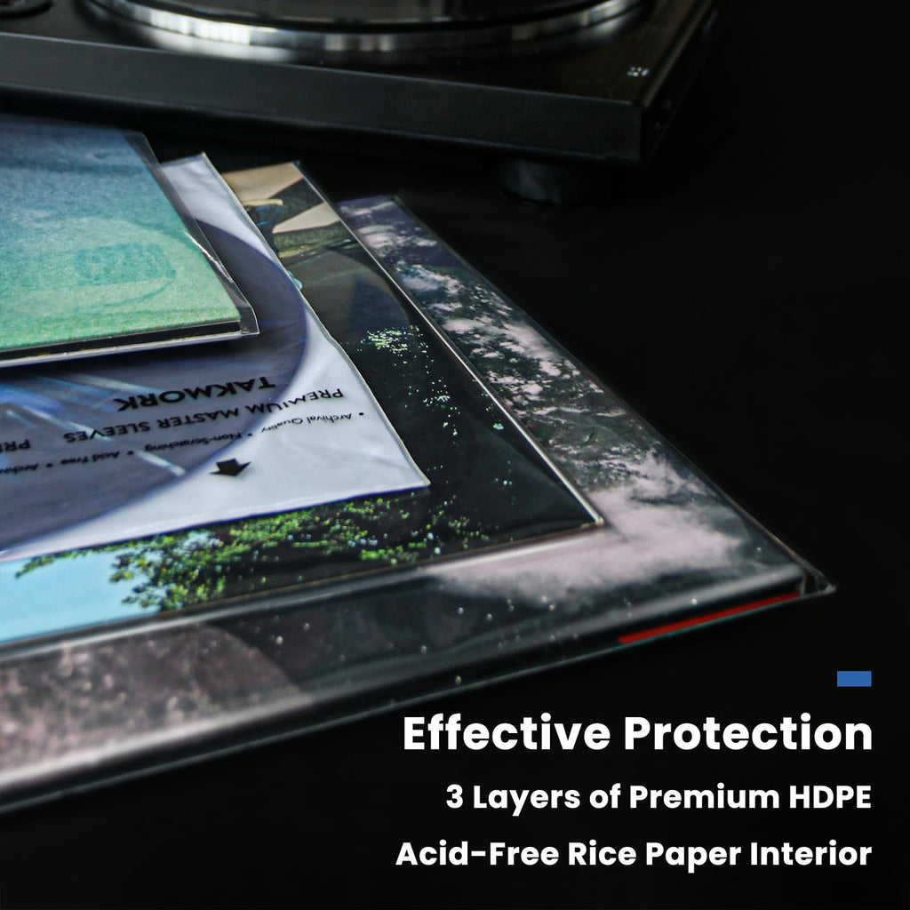 Vinyl Record Inner Sleeves: 12" Anti-Static Rice Paper LP Sleeves Album Record Acid-Free Clear Protective Sleeves for Vinyls Storage, 25pcs